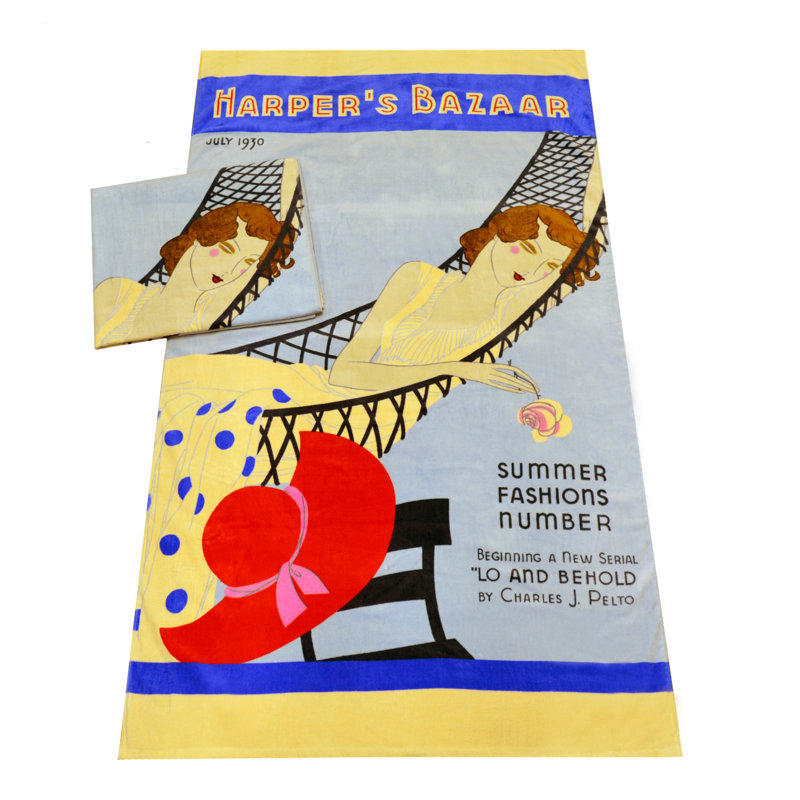 Harper's Bazaar Cotton Midweight Beach Towel