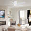 Ventilateur de plafond encastré blanc mat moderne 52 po avec DEL intégrées, télécommande et 5 pales deux tons-492049058-492049056