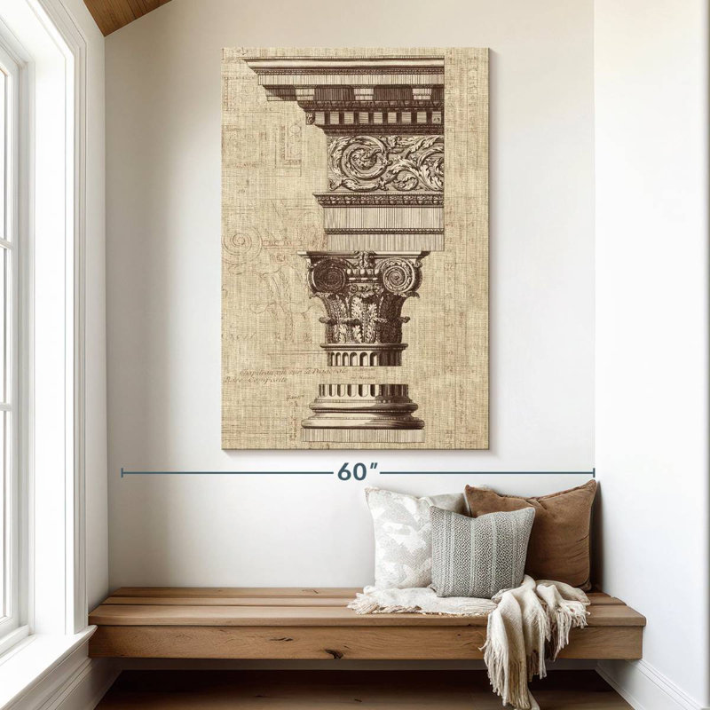 Lilie Architectural Rendering I Burlap Sepia, 51" H x 34" W