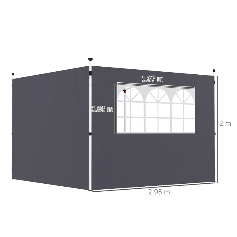 Outsunny Dark Grey Polyester Side Wall for Gazebo