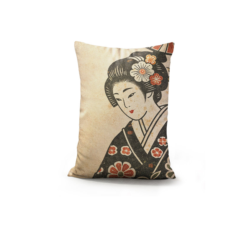 Geisha Faux Linen Lumber Pillow