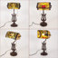 Lampe de table vintage 17,5 po avec abat-jour à chaîne en verre coloré Tiffany (ampoule incluse)