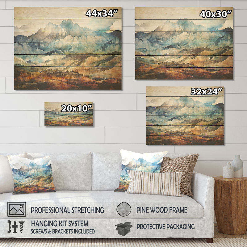 Majestic Indianian Peaks I - Indonésie sur impression sur bois, H 34 po x l 44 po