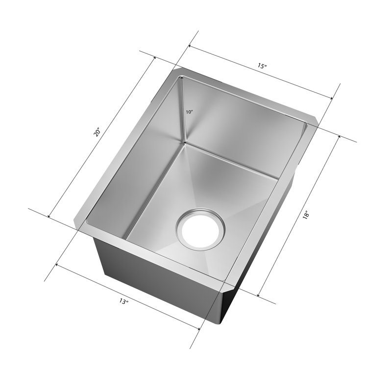 Évier de cuisine en acier inoxydable encastrable L 20 po