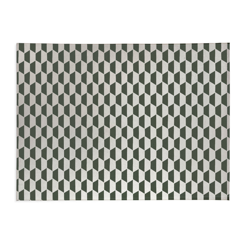 Hex Kids Play Mat, Chimichurri/Green, Rectangle 2' x 3'