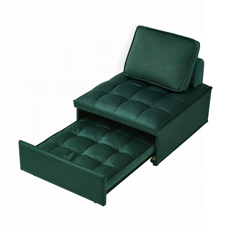 Chaise pliante sans accoudoirs, Velours vert