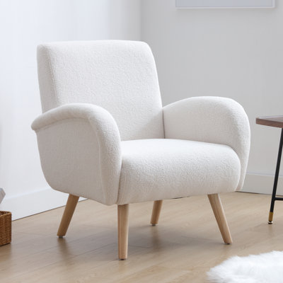 Rew Modern Upholstered Accent Chair Armchair Fabric Reading Living Room Side Chair
