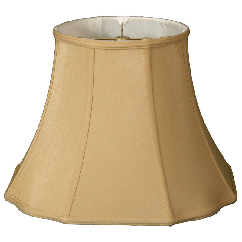 Abat-jour cloche en soie / shantung (araignée), Or antique, H 8 po x l 14 po x P 14 po