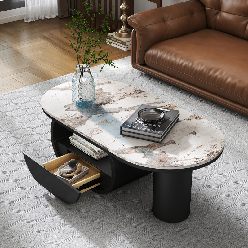 Pedestal Coffee Table with Storage