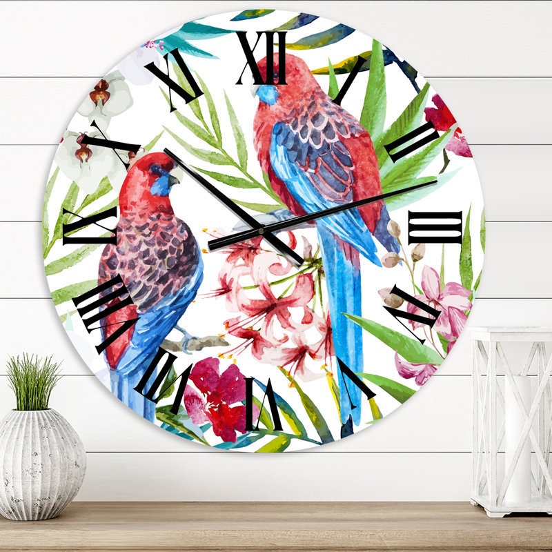 Rosella Bird - Horloge murale traditionnelle, Moyenne