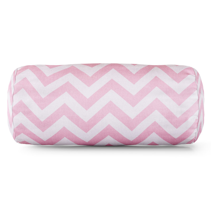 Coussin en coton à chevrons, Rose bonbon