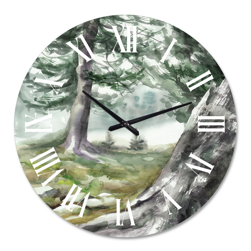 Horloge murale Pine House In The Morning Morning - Lake House, Surdimensionné