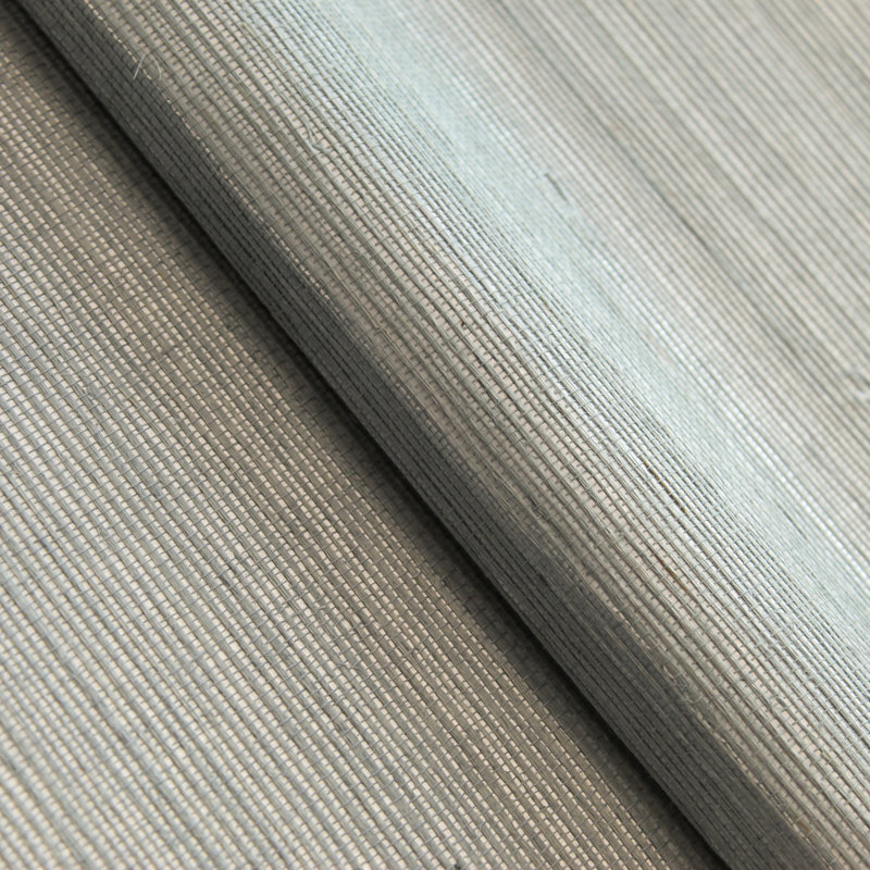 Sisal Authentic Grasscloth Wallpaper, Sky Blue/Silver