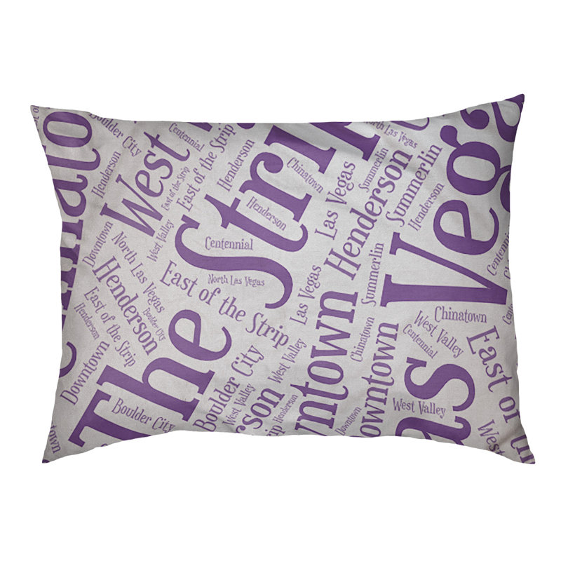 Coussin de chien « districts », Grand (l 40 po x P 30 po x H 14 po), Mauve, Las Vegas