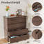 Modern Farmhouse 2-Piece Storage Cabinet Set, 71" H Wall Unit Bookcase With 4 Drawers And Open Shelves Organizer Walnut