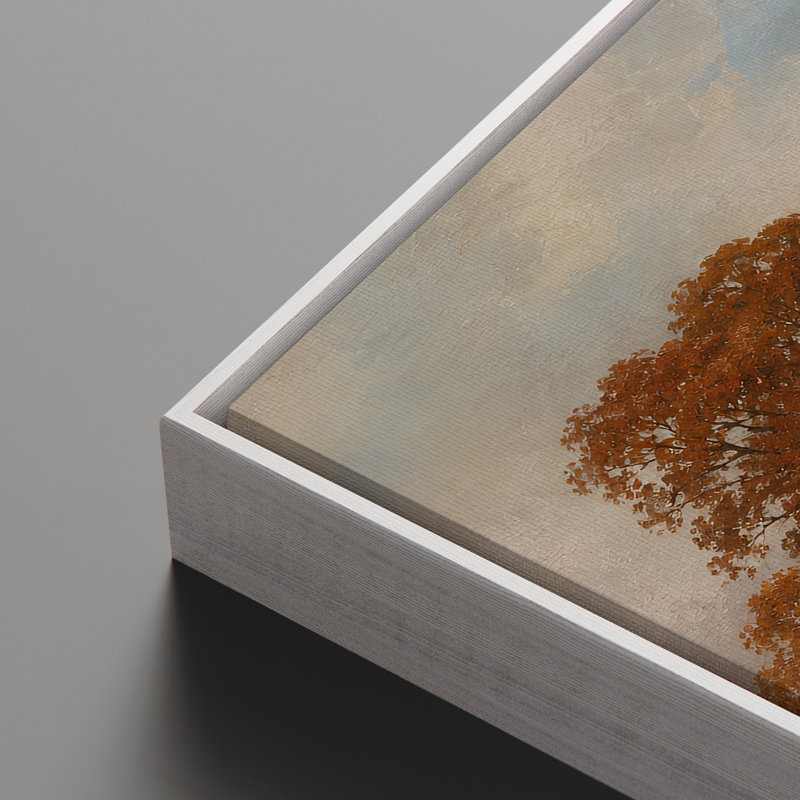 Automne, chêne, pré, ferme, salon, décoration, 2 pièces, impression encadrée, 36" H x 24" W, Blanc