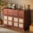 Retro Solid Wood Sideboard with Multiple Storage