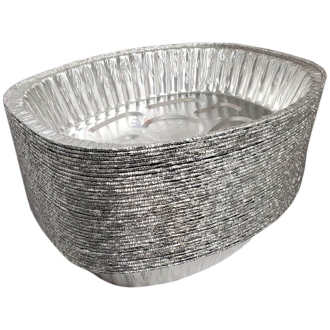 Disposable Aluminum Large Oval Roaster 17.67" X 14.44" X 3.13" (Set of 100) Nicole Fantini Collection