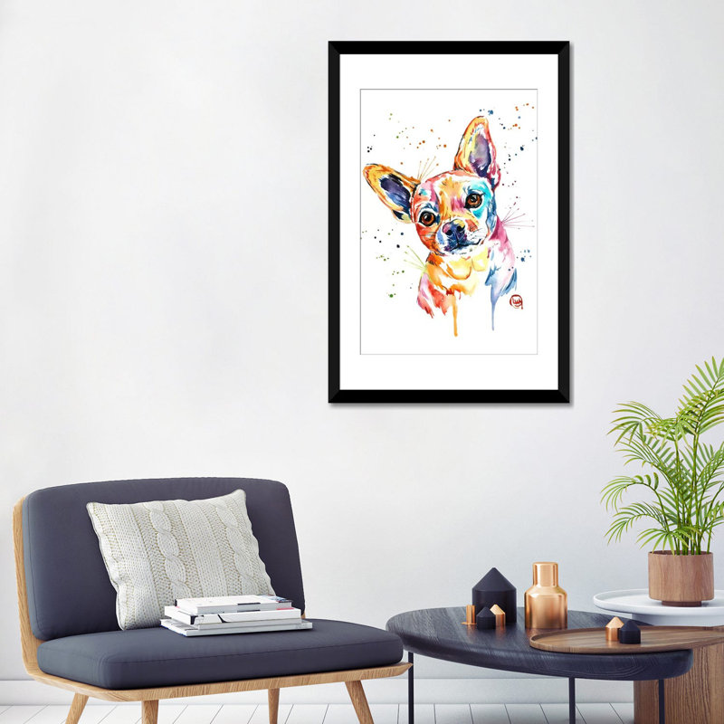 « tucker », impression sur toile tendue, Papier avec cadre noir, Blanc, H 32 po x l 24 po x P 1 po