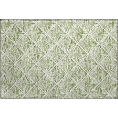Premium Machine Washable Prisco Green Rug