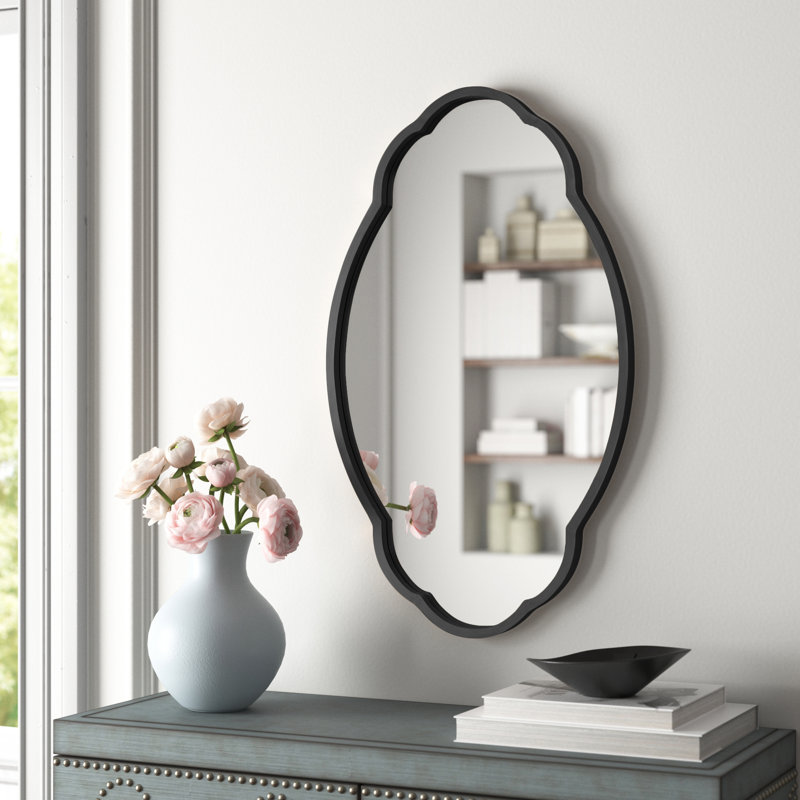 Audrys Oval Mirror, Black