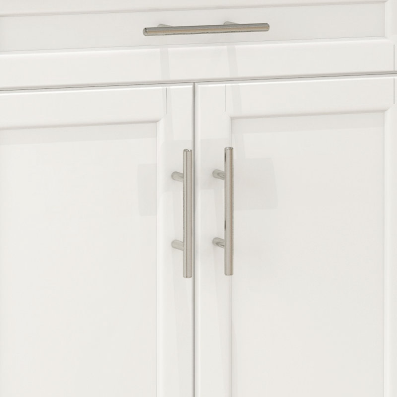 Chariot de cuisine avec comptoir en acier inoxydable - blanc crème, étagère à épices et comptoir pour îlot de cuisine mobile, tiroir, tablette à serviettes