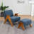 Chenille Upholstered Armchair With Matching Ottoman-1682116803