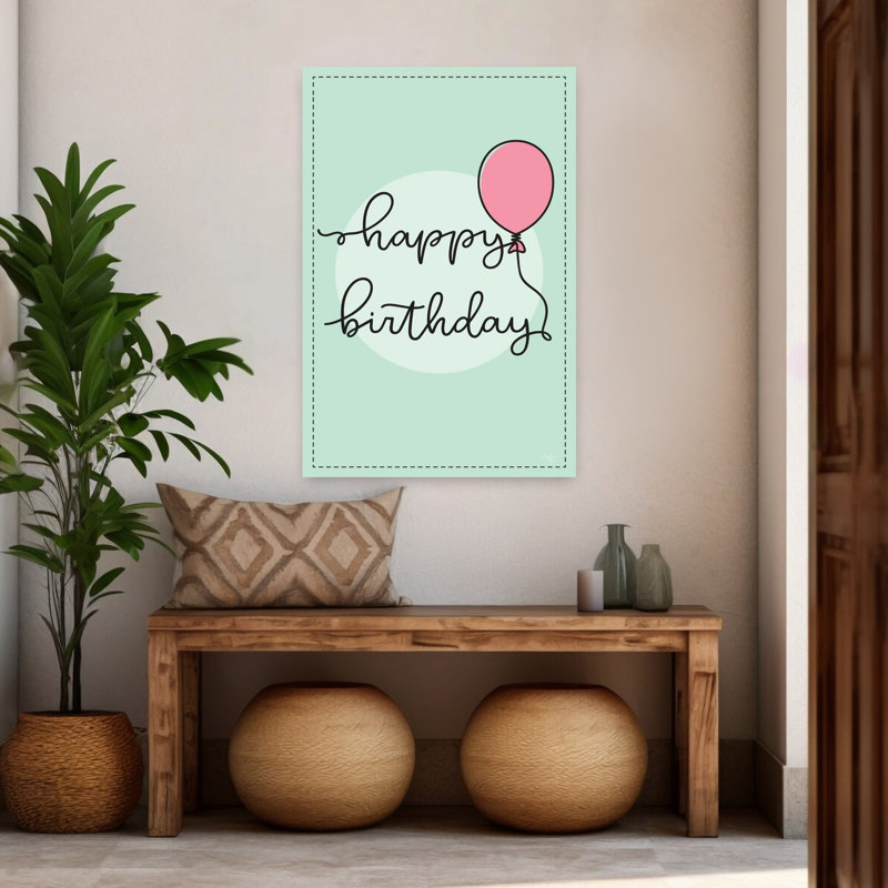 Happy Birthday, art contemporain, H 48 po x l 32 po