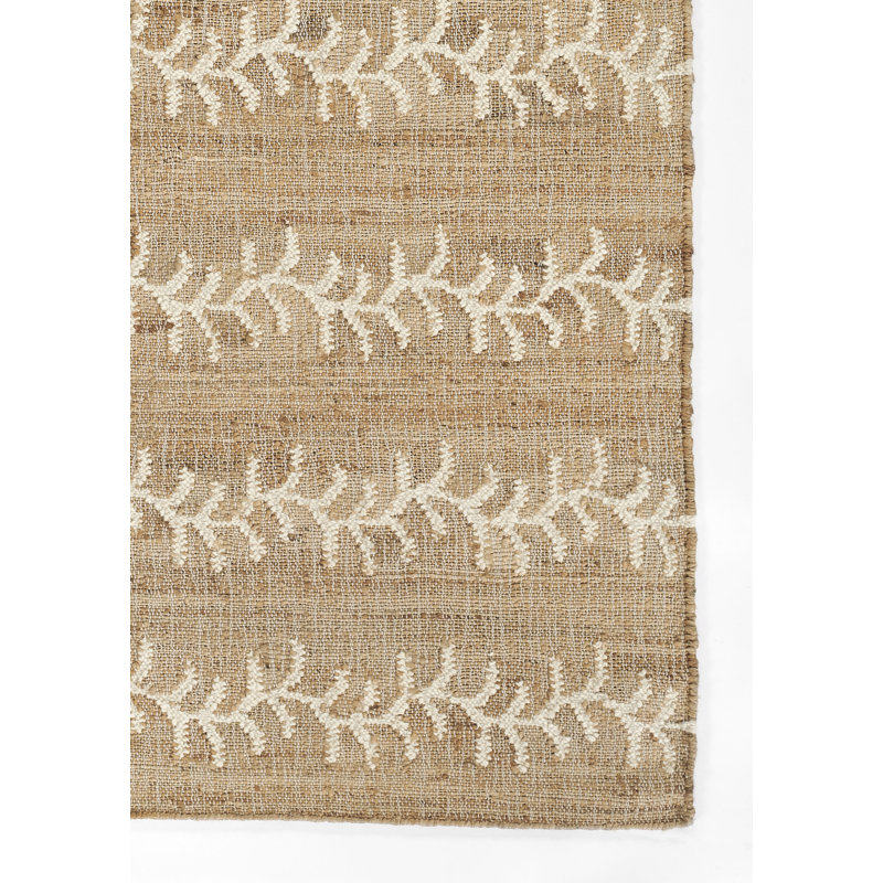 Erin Gates by Momeni Orchard Vine Stripe Jute and Wool Hand Woven Ivory Area Rug, Runner 2'3" x 8'