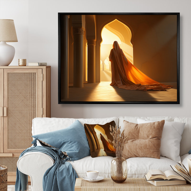 Art de l'Islam, la lumière I, Cadre flottant noir, H 16 po x l 32 po x P 1 po