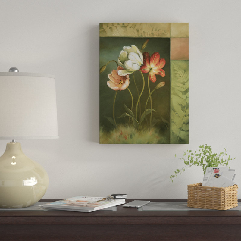 « contemporaine tulipes », reproduction de peinture à l’acrylique sur toile tendue, H 19 po x l 14 po