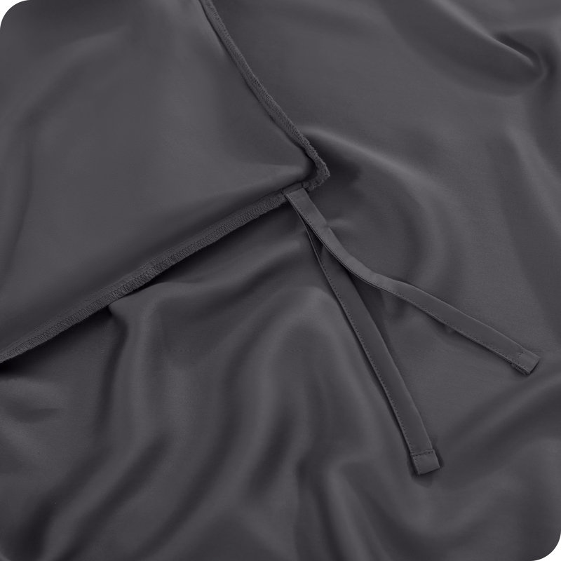 Full/Queen Forged Iron Grey TENCEL Lyocell Duvet Cover Set