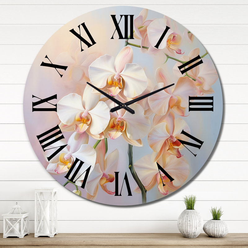 Chastin - Horloge murale florale, Très grand