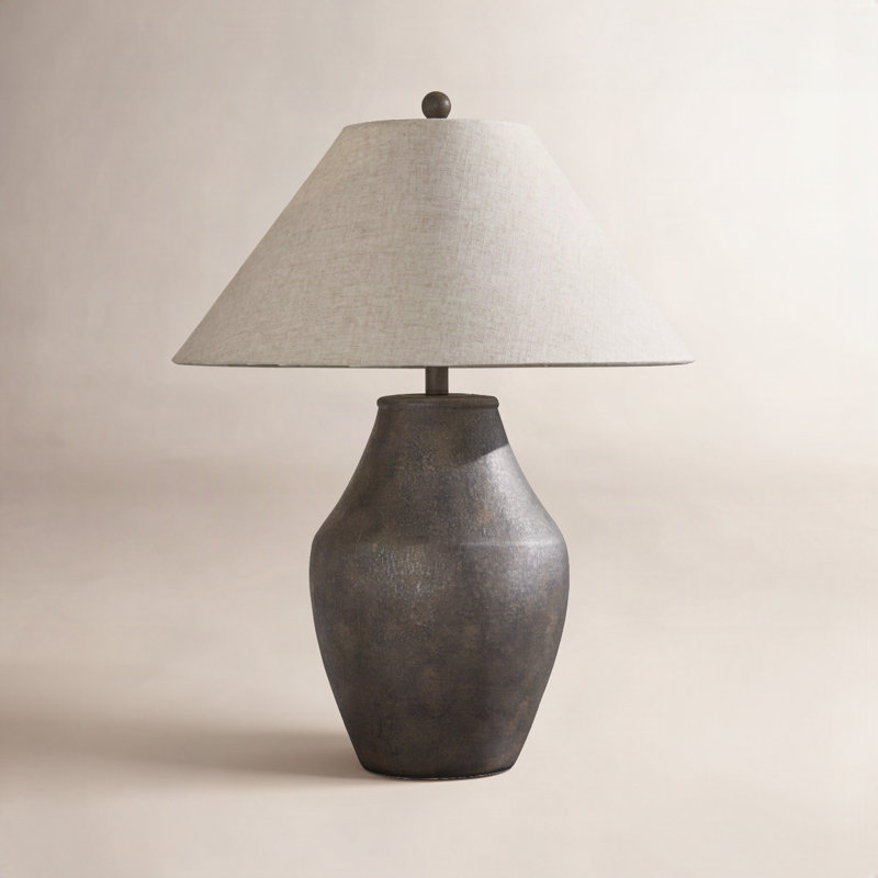 Lampe de table en céramique Hillsville, Brun, Blé