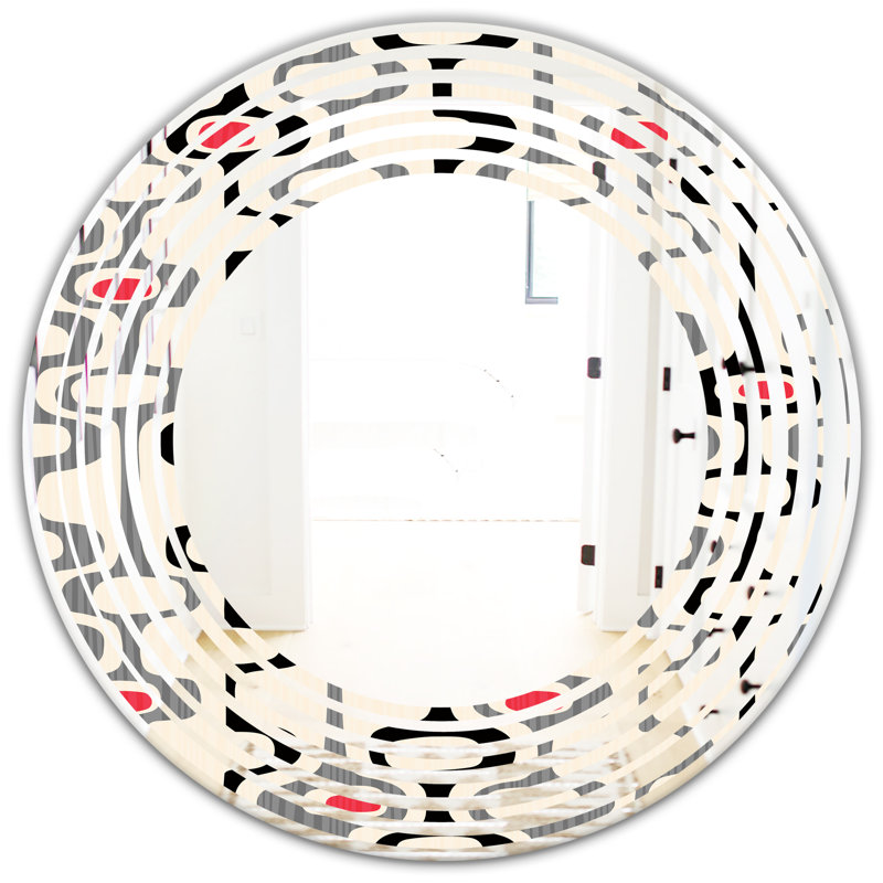 Miroir mural sans cadre wave abstract design ix modern, H 23,6 po x l 23,6 po