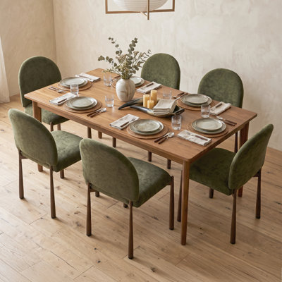 Chaises de salle à manger rembourrées avec pieds en métal, chaises latérales modernes à dossier incurvé pour cuisine, salon, bureau, toile brossée vert olive