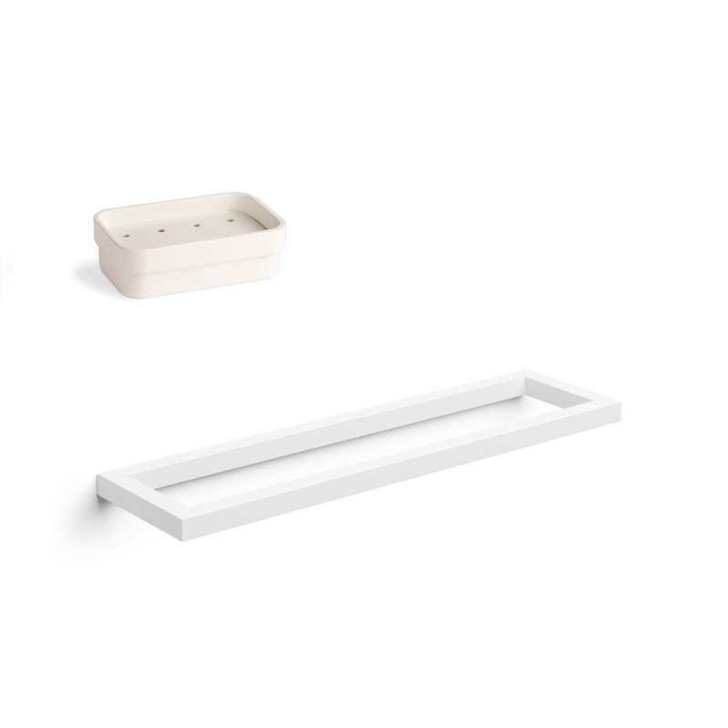Ensemble de quincaillerie de salle de bain 2 pièces Gerla, Blanc