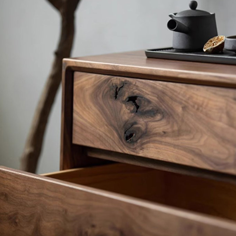 Solid Wood TV Cabinet with Design Sense