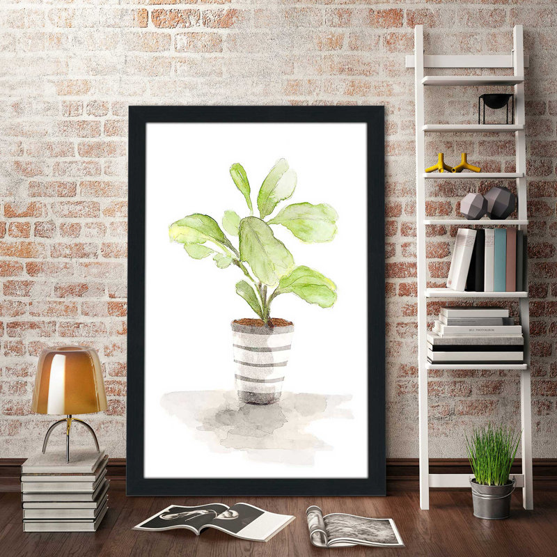 «Fiddle Fig Tree I» par Lanie Loreth - Peinture, Cadre espresso, H 49,5 po x l 33,5 po x P 1 po