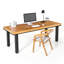 Bureau rectangulaire en bois massif et pieds en fer-1314615655
