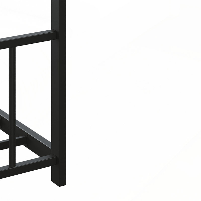 Rooftop Iron Frame Bed with LED Light Strips for Dreamy Bedrooms, Twin, Black