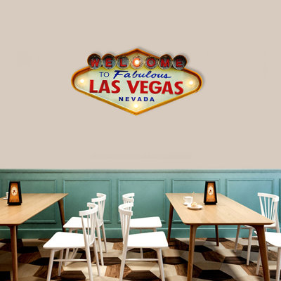 Sign With LED Metal Vintage For Kitchen Bar Decorationlas Vegas Welcome Neon Without Remote Control