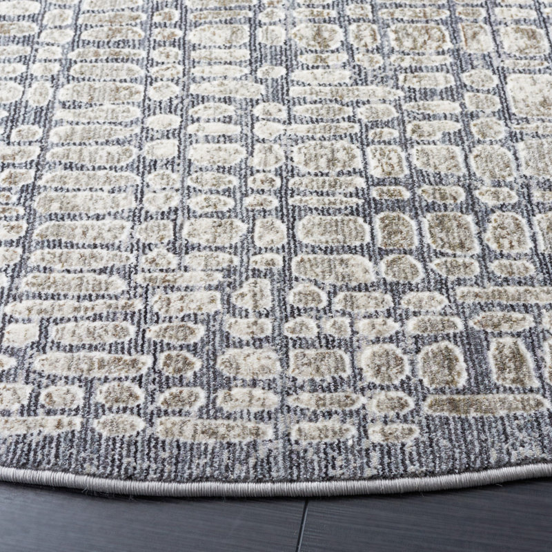 History 500 Performance Abstract Rug, Round 6'7"