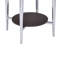 Zervion 24 po Table de bout ronde en bois et verre espresso avec tablette inférieure