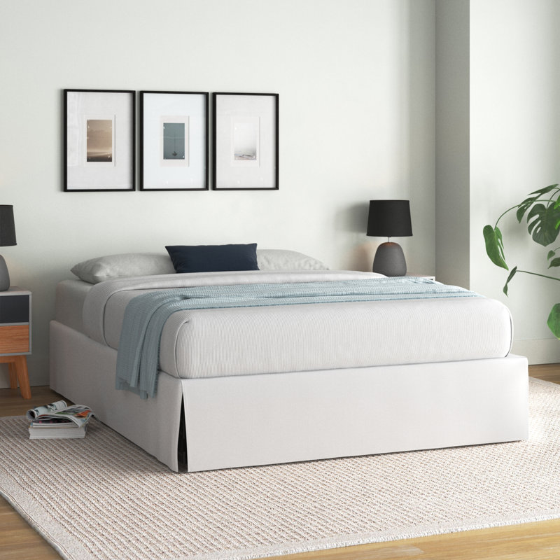 SunPrairie 14" Metal Smartbase® Tool-free Assembly Mattress Foundation With Brackets And Bed Skirt, Queen