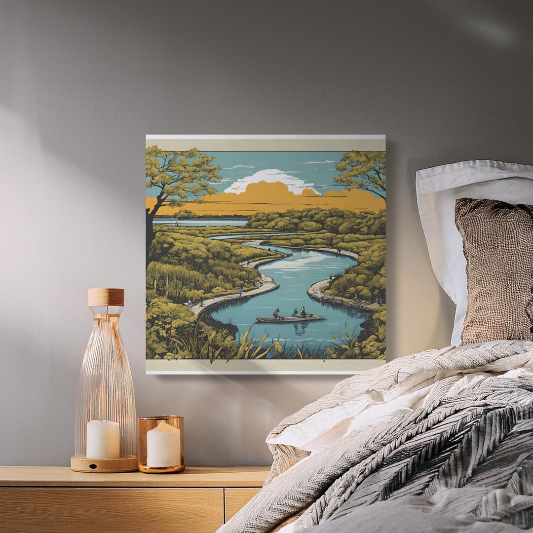 River Landscape Canvas Wall Art, Gallery Wrapped Print, Modern Home Decor, Ready to Hang, Archival Inks, Statement Piece, Nature Canvas