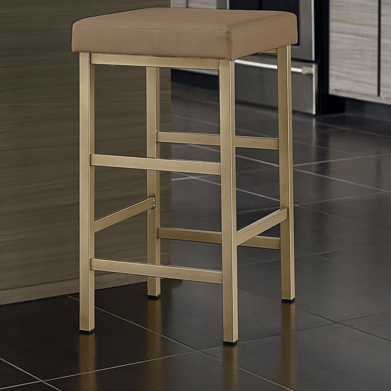 Tabouret de bar et de comptoir Fowey, Chameau, Doré, Tabouret de bar (siège d'une hauteur de 30,12 po)