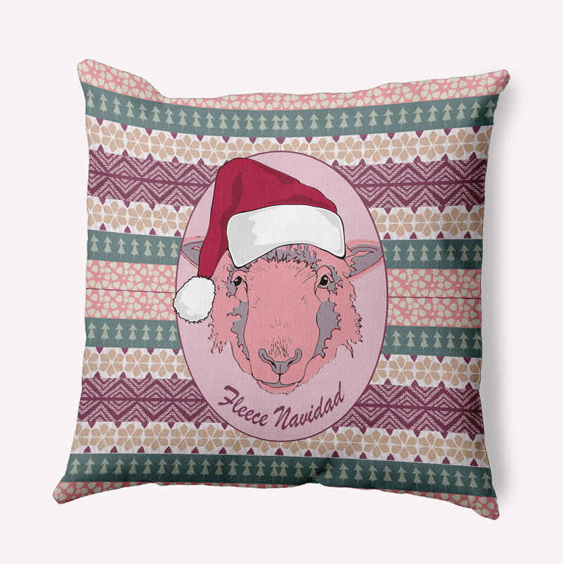 Coussin décoratif géométrique intérieur / extérieur en polyester, 18 po x 18 po