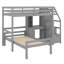 Lit mezzanine simple avec escalier de rangement indépendant, bureau, tablettes et tiroirs-851528896