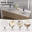 Meuble-lavabo double 84 po avec comptoir en quartz blanc et lavabos-131251309